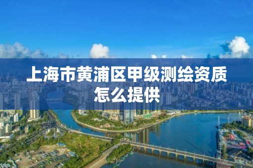 上海市黄浦区甲级测绘资质怎么提供