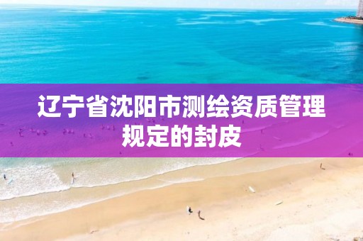 辽宁省沈阳市测绘资质管理规定的封皮