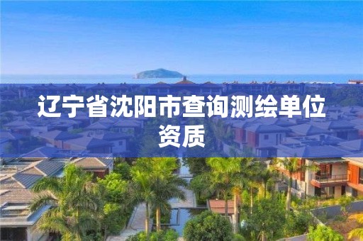 辽宁省沈阳市查询测绘单位资质