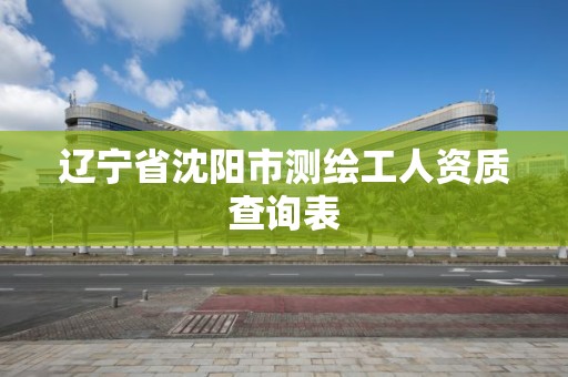 辽宁省沈阳市测绘工人资质查询表