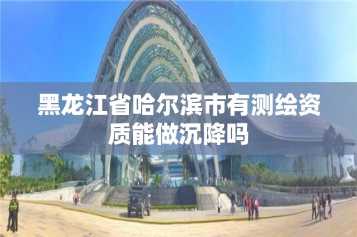 黑龙江省哈尔滨市有测绘资质能做沉降吗