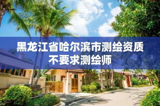 黑龙江省哈尔滨市测绘资质不要求测绘师