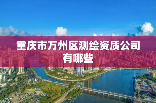 重庆市万州区测绘资质公司有哪些