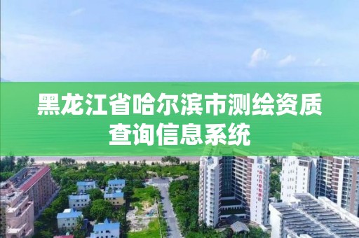 黑龙江省哈尔滨市测绘资质查询信息系统