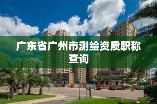 广东省广州市测绘资质职称查询