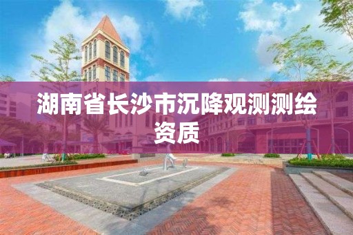 湖南省长沙市沉降观测测绘资质