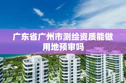 广东省广州市测绘资质能做用地预审吗