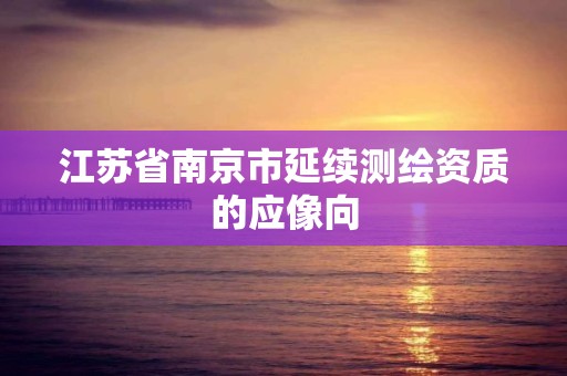 江苏省南京市延续测绘资质的应像向