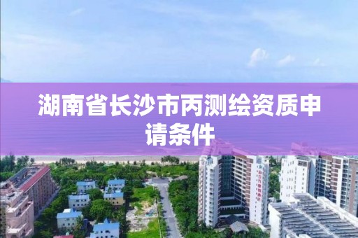 湖南省长沙市丙测绘资质申请条件