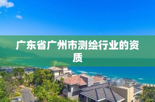 广东省广州市测绘行业的资质