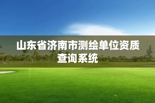 山东省济南市测绘单位资质查询系统