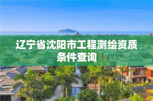 辽宁省沈阳市工程测绘资质条件查询