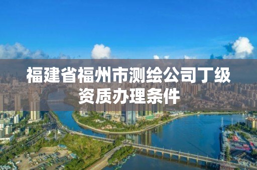 福建省福州市测绘公司丁级资质办理条件