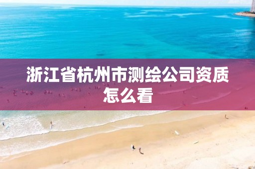 浙江省杭州市测绘公司资质怎么看