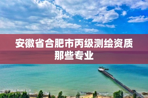 安徽省合肥市丙级测绘资质那些专业