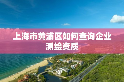 上海市黄浦区如何查询企业测绘资质