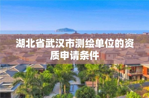 湖北省武汉市测绘单位的资质申请条件