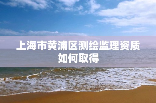 上海市黄浦区测绘监理资质如何取得