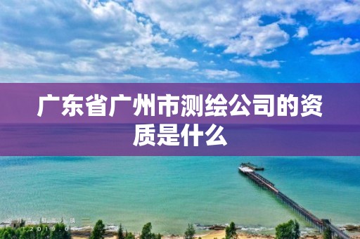 广东省广州市测绘公司的资质是什么