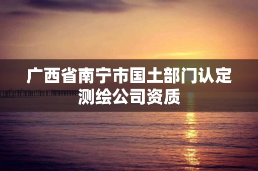 广西省南宁市国土部门认定测绘公司资质