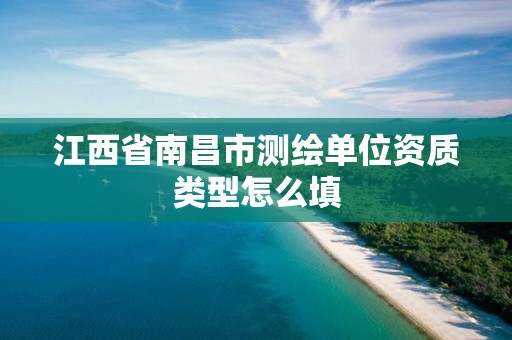 江西省南昌市测绘单位资质类型怎么填