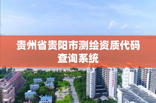 贵州省贵阳市测绘资质代码查询系统