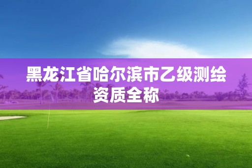 黑龙江省哈尔滨市乙级测绘资质全称