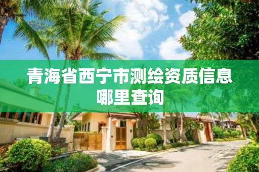 青海省西宁市测绘资质信息哪里查询