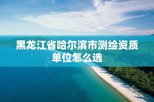 黑龙江省哈尔滨市测绘资质单位怎么选