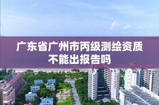 广东省广州市丙级测绘资质不能出报告吗