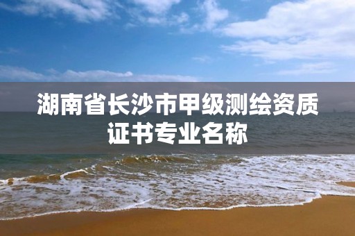 湖南省长沙市甲级测绘资质证书专业名称