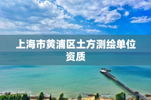 上海市黄浦区土方测绘单位资质