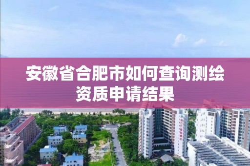 安徽省合肥市如何查询测绘资质申请结果