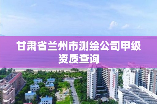 甘肃省兰州市测绘公司甲级资质查询