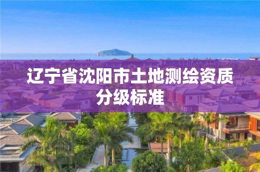 辽宁省沈阳市土地测绘资质分级标准