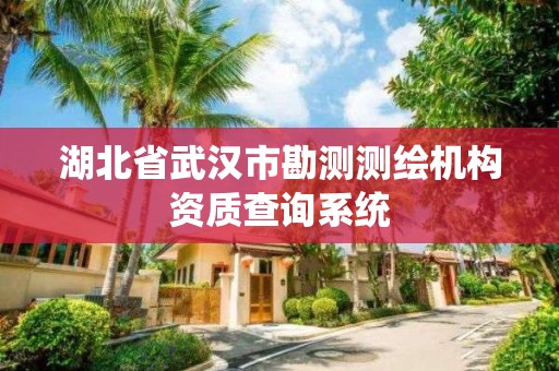 湖北省武汉市勘测测绘机构资质查询系统