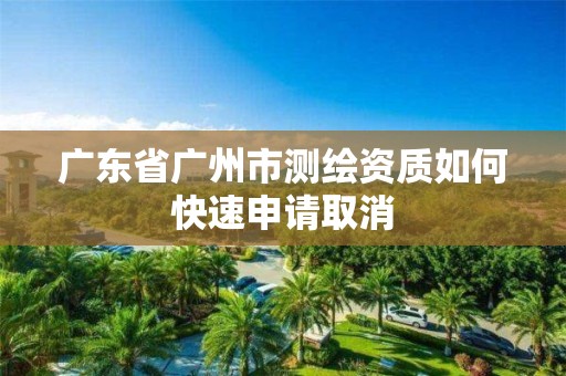 广东省广州市测绘资质如何快速申请取消