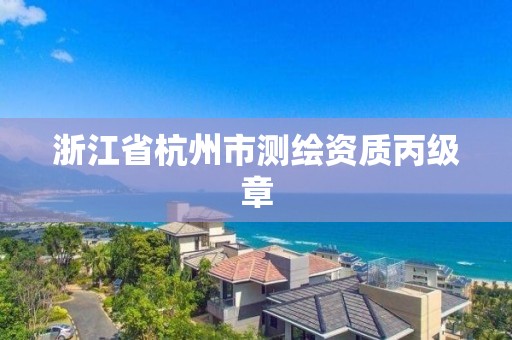 浙江省杭州市测绘资质丙级章