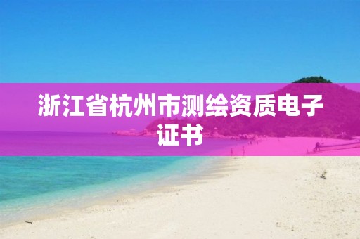 浙江省杭州市测绘资质电子证书