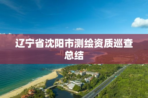 辽宁省沈阳市测绘资质巡查总结