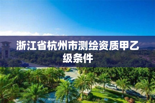 浙江省杭州市测绘资质甲乙级条件