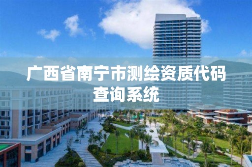 广西省南宁市测绘资质代码查询系统