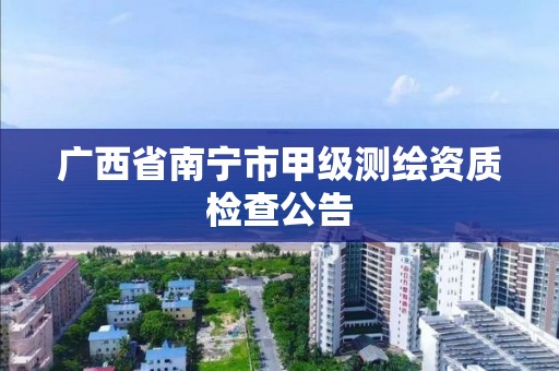 广西省南宁市甲级测绘资质检查公告