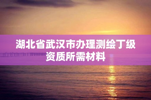 湖北省武汉市办理测绘丁级资质所需材料