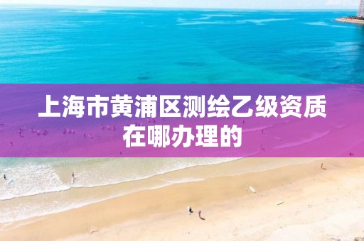 上海市黄浦区测绘乙级资质在哪办理的