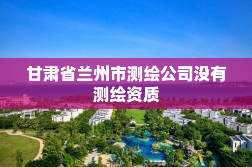 甘肃省兰州市测绘公司没有测绘资质