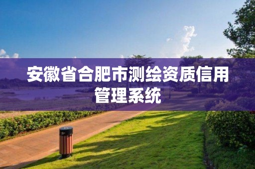 安徽省合肥市测绘资质信用管理系统