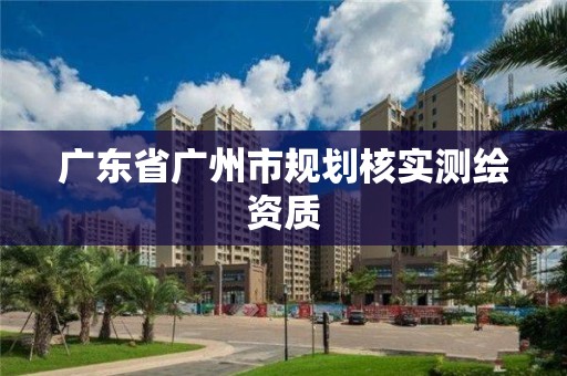 广东省广州市规划核实测绘资质