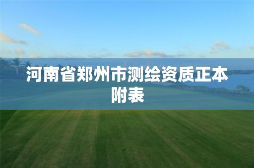 河南省郑州市测绘资质正本附表