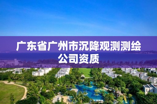 广东省广州市沉降观测测绘公司资质